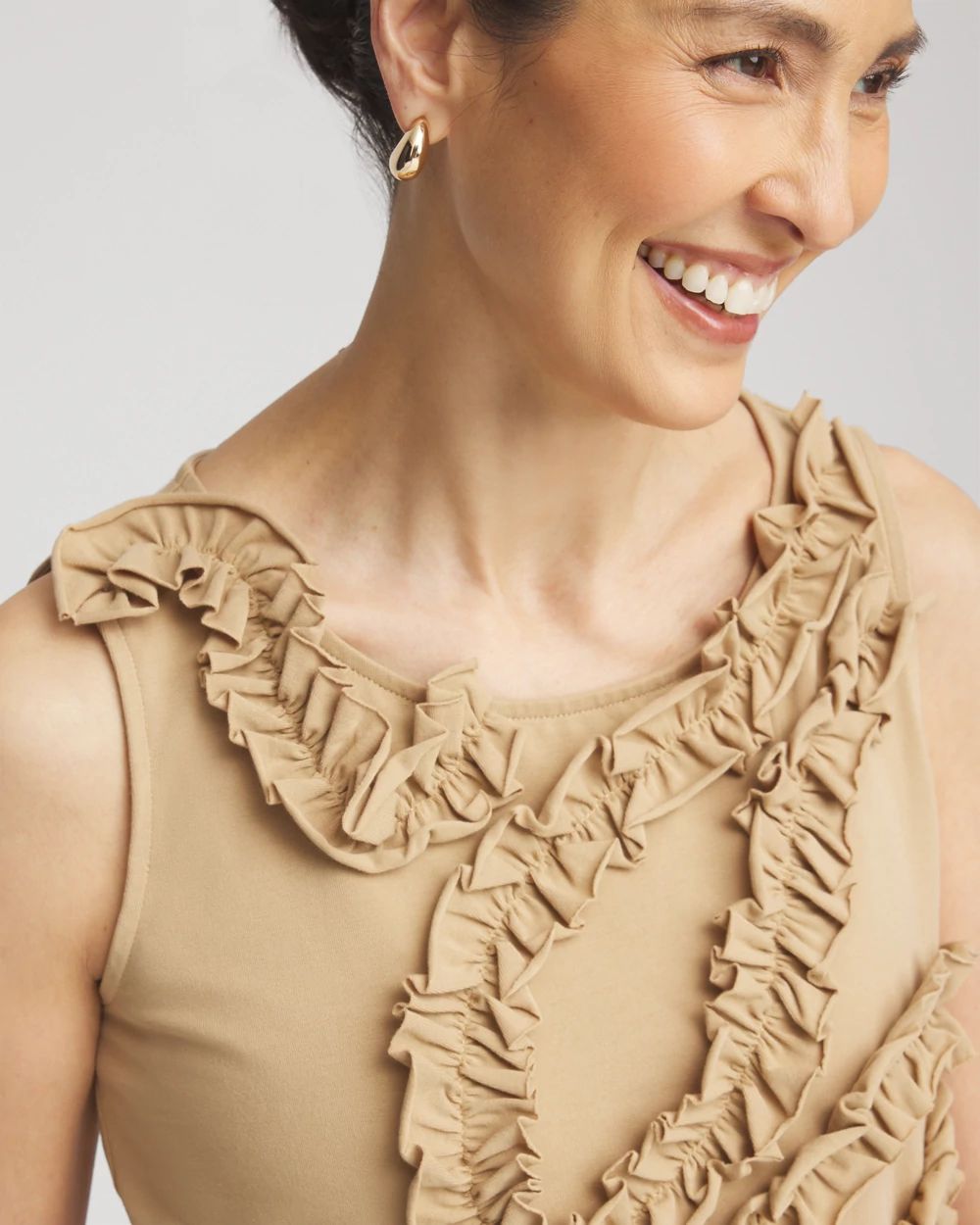 Sleeveless Ruffle-Appliqué Tank Top | Chico's
